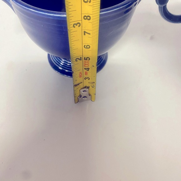Vintage Fiesta Ring Creamer With Handle  , & Sugar Bowl . Cobalt Blue - Picture 14 of 14